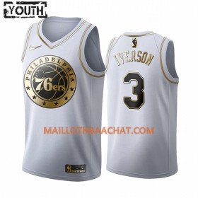 Maillot NBA Philadelphia 76ers Allen Iverson 3 Nike 2019-20 Blanc Golden Edition Swingman - Enfant